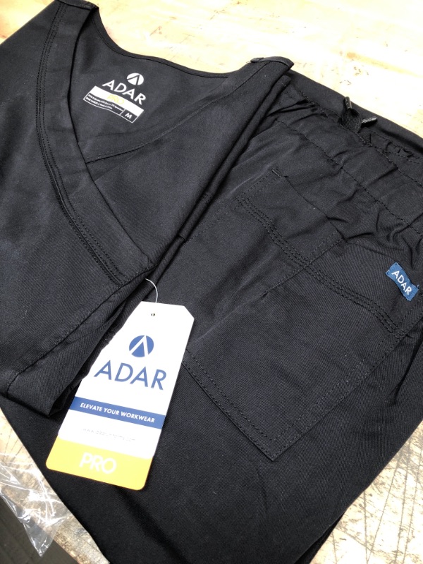 Photo 2 of Adar Pro Core Classic Scrub Set for Women - Tailored V-Neck Scrub Top & Tailored Yoga Scrub Pants (SIZE M)