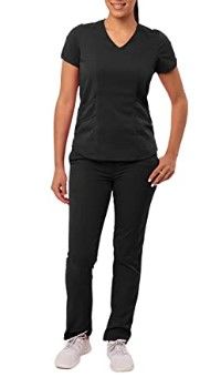 Photo 1 of Adar Pro Core Classic Scrub Set for Women - Tailored V-Neck Scrub Top & Tailored Yoga Scrub Pants (SIZE M)