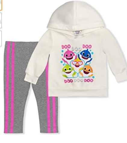 Photo 1 of Nickelodeon Girl's 2-Piece Baby Shark Pullover Hoodie and Legging Set SIZE 3T
