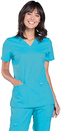 Photo 1 of Cherokee Women's V-Neck Top, Turquoise, L