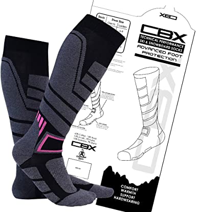 Photo 1 of Chatterbox Socks CBX Technical Compression Ski Socks - Ski Socks - Naturally Anti-odour, Breathable Warm Dry Comfy, Size Small (men: 5-8, women: 6-9)
