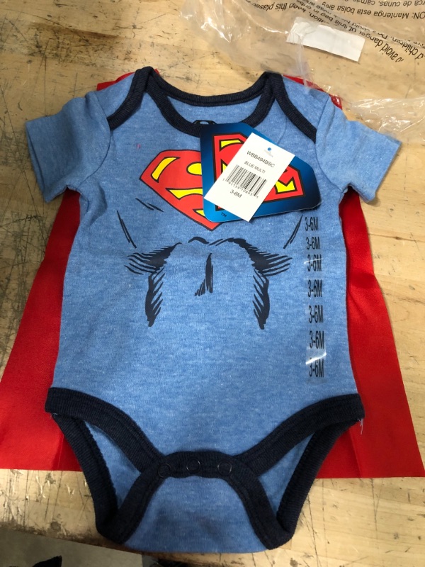 Photo 2 of DC Comics Baby Superman Boys Onesie With Cape, 3-6 Months
