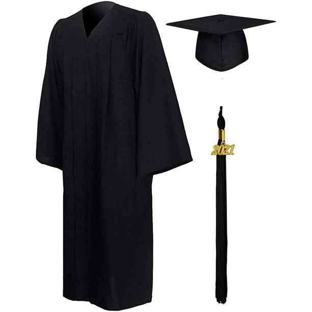 Photo 1 of Matte Graduation Gown Cap Tassel Set 2020/ 2021 for High School and Bachelor, size 57
