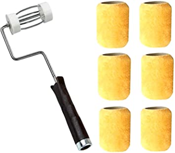 Photo 1 of  ALAZCO 3" Mini Paint Roller (5-Wire Cage) Frame & 6 Covers for Painting Trims, Edges, Corners, Small Areas (Multi-Purpose 1/2'' Nap)