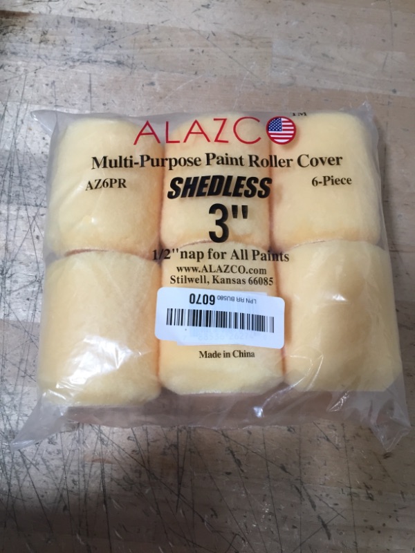 Photo 2 of  ALAZCO 3" Mini Paint Roller (5-Wire Cage) Frame & 6 Covers for Painting Trims, Edges, Corners, Small Areas (Multi-Purpose 1/2'' Nap)
