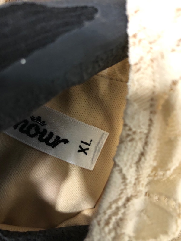 Photo 1 of AONOUR Women's Lace Cocktail Dresses Elegant Swing Dress Bridesmaid Party Dress with Short Sleeve, XL, Light Tan
