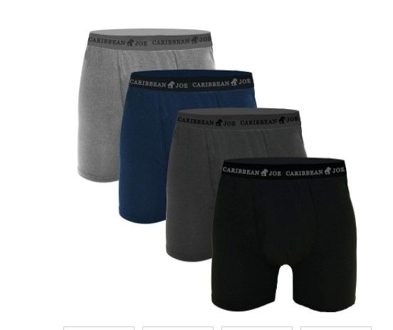 Photo 1 of Caribbean Joe 4-Pack Performance Boxer Briefs, Moisture and Sweat Wicking Underwear for Men –SIZE M