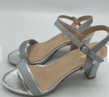 Photo 1 of Dream Pairs Ria SILVER GLITTER STRAP-BLOCK HEEL SIZE 9