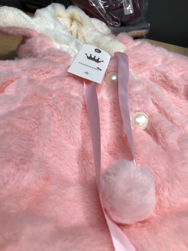 Photo 2 of Baby Girls Infant Rabbit Ear Hoodie Warm Coat Pom Pom Bowknot Winter Clothes SIZE 6 MNTHS
