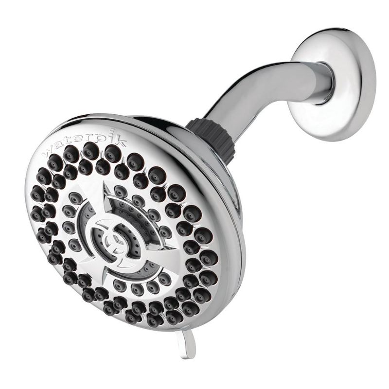 Photo 1 of 9-Spray 4.5 in. Single Wall Mount 1.8 GPM Fixed Shower Head in Chrome