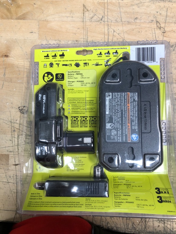 Photo 1 of ONE+ 18V Lithium-Ion 2.0 Ah Compact Battery and Charger Starter Kit