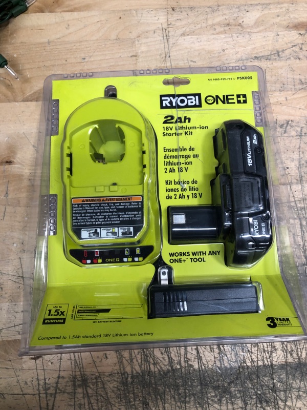 Photo 1 of ONE+ 18V Lithium-Ion 2.0 Ah Compact Battery and Charger Starter Kit