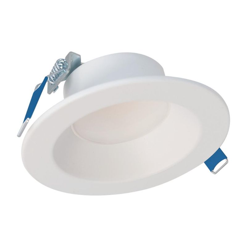 Photo 1 of Halo LCR4 4 in. Soft White Selectable CCT Integrated LED Recessed Light with Round Surface Mount White Trim Retrofit Module
