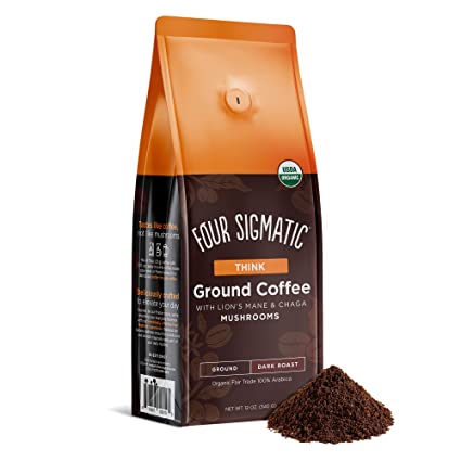 Photo 1 of *EXPIRES Jan 2024, NON REFUNDABLE* 
Four Sigmatic Mushroom Ground Coffee, Organic and Fair Trade Coffee with Lions Mane, Chaga, & Mushroom Powder, Focus & Immune Support, 12 Oz Pack may Vary
