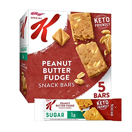 Photo 1 of *EXPIRES May 2022, NON REFUNDABLE* 
Kellogg's Special K Snack Bars, Keto Friendly, 7g Protein, 1g Sugar, 2 Net Carbs Per Bar, Peanut Butter Fudge, 6.17oz Box (5 Bars)
