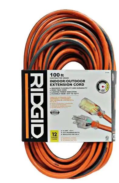 Photo 1 of 100 ft. 12/3 Outdoor Extension Cord