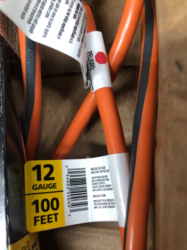 Photo 2 of 100 ft. 12/3 Outdoor Extension Cord