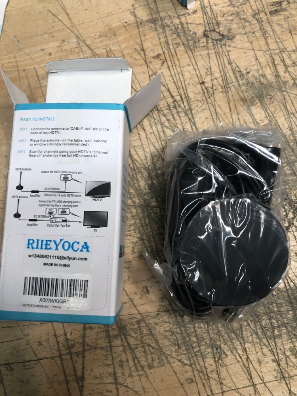 Photo 3 of SET OF 2, RIIEYOCA HD Digital TV Antenna, Receive 120 Miles Range Indoor Antenna with Amplifier Signal Booster, Support 4K 1080P 720P VHF UHF TV Channels and All TV - 16.2ft Coax HDTV Cable
