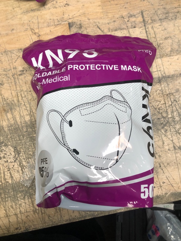 Photo 2 of Miuphro KN95 Face Mask, 5-Layer Design Cup Dust Safety KN95 Masks 50 Pack, Purple
