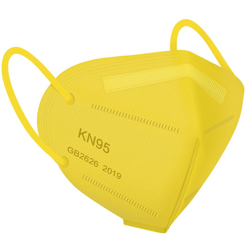 Photo 1 of Miuphro KN95 Face Mask, 5-Layer Design Cup Dust Safety KN95 Masks 50 Pack, Yellow
