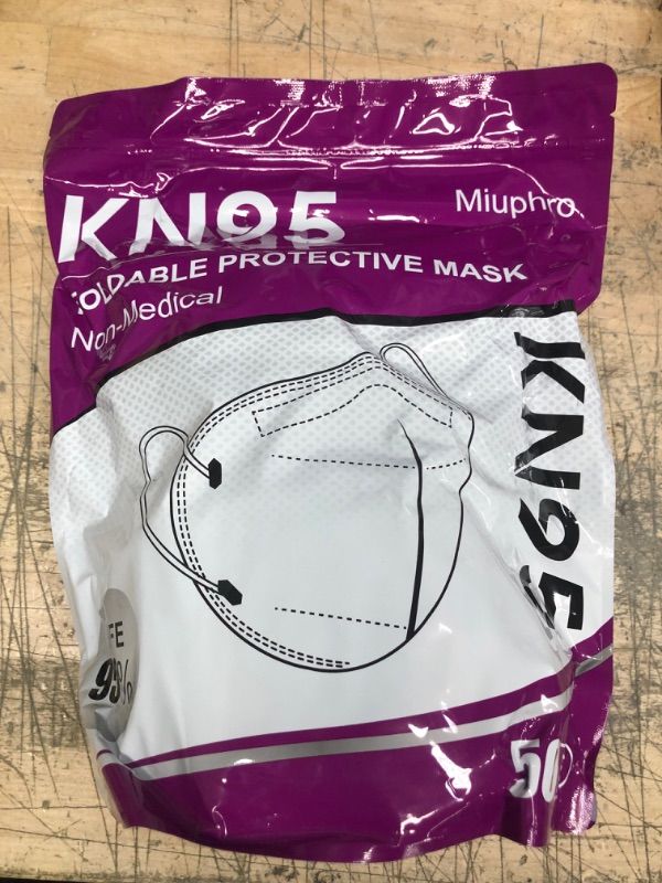 Photo 2 of Miuphro KN95 Face Mask, 5-Layer Design Cup Dust Safety KN95 Masks 50 Pack, Purple
