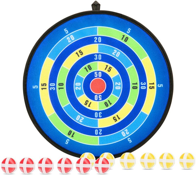 Photo 1 of Kid Dart Games, Toys for Boys Girls Dart Board Gift with 12 Sticky Balls, Safe Indoor and Outdoor Throwing Toss Target Games, Great Fun Activity for Kids and Family, 14 Inches
