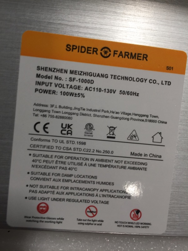 Photo 4 of 2022 Update Diode SPIDER FARMER SF1000D LED Grow Light Use with Samsung LM301B Sunlike Full Spectrum Grow Lights for Indoor Plants Seeding Veg Flower Growing Lamps 3000K 5000K 660nm 760nm IR
