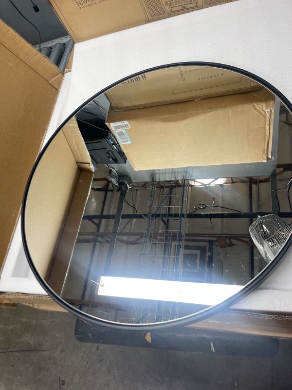 Photo 2 of 
Glass Warehouse
24 in. W x 24 in. H Framed Round Bathroom Vanity Mirror in Black