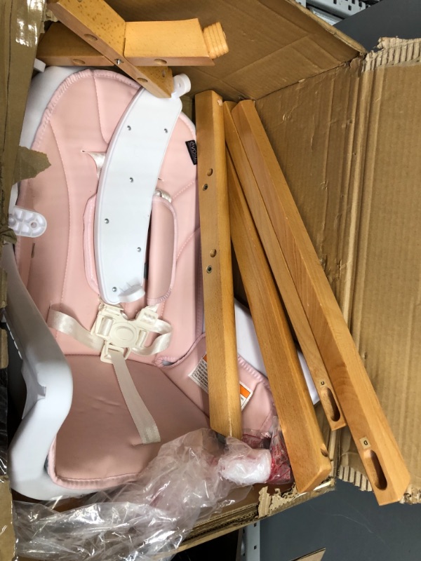 Photo 3 of Evolur Zoodle 3-in-1 High Chair I Booster Feeding Chair I Modern Design I Toddler Chair I Removable Cushion I Adjustable Tray I Baby and Toddler, Pink
