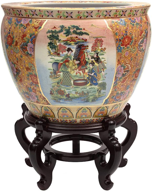 Photo 1 of *PLANTER ONLY*
ORIENTAL Furniture Porcelain Planter, Multicolor
