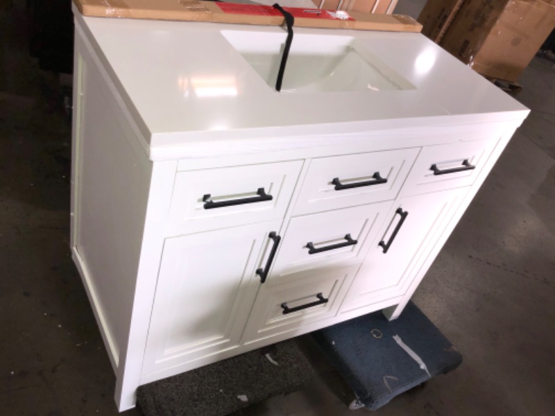 Photo 11 of ***broken legs and broken vanity top***
Home Decorators Collection Mayfield 42 in. W x 22 in. D Vanity in White with Cultured Marble Vanity Top in White with White Basin