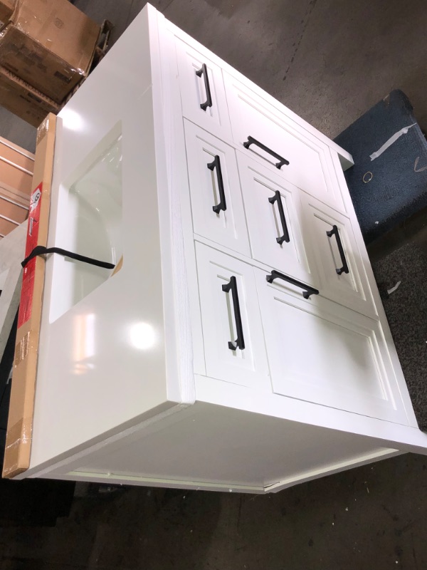 Photo 10 of ***broken legs and broken vanity top***
Home Decorators Collection Mayfield 42 in. W x 22 in. D Vanity in White with Cultured Marble Vanity Top in White with White Basin