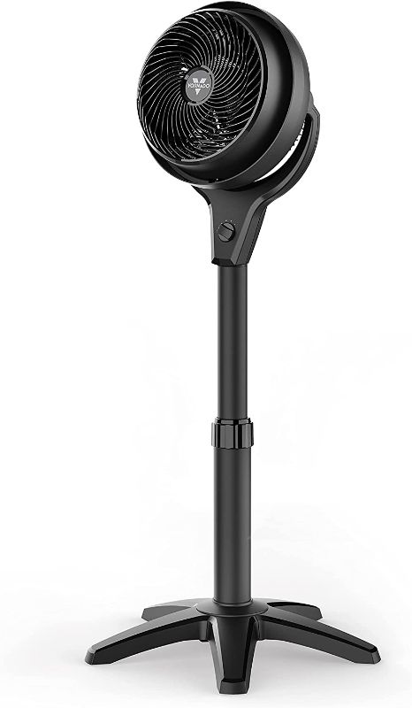 Photo 1 of Vornado 602 Whole Room Air Circulator Pedestal Fan with 3 Speeds, Adjustable Height, Personal, Black
