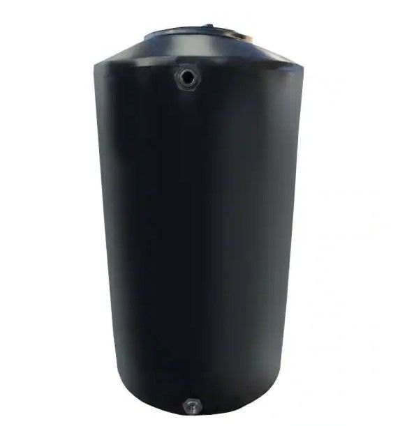 Photo 1 of Chem-Tainer Industries 300 Gal. Black Vertical Water Storage Tank