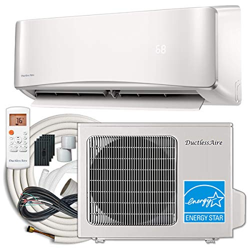 Photo 1 of DuctlessAire 24,000 Btu 20.5 SEER Energy Star Ductless Mini Split Air Conditioner and Heat Pump Variable Speed Inverter 220V, 25ft Installation Kit (24000 Btu 21 SEER)
