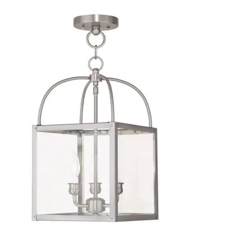 Photo 1 of  Livex Lighting Milford 3 Light Brushed Nickel Convertible Mini Pendant/Ceiling Mount