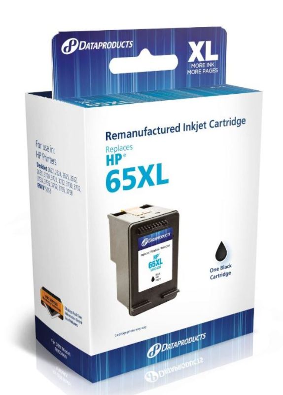 Photo 1 of Remanufactured Black XL High Yield Single Ink Cartridge - Compatible with HP 65XL Ink Series - Dataproducts

