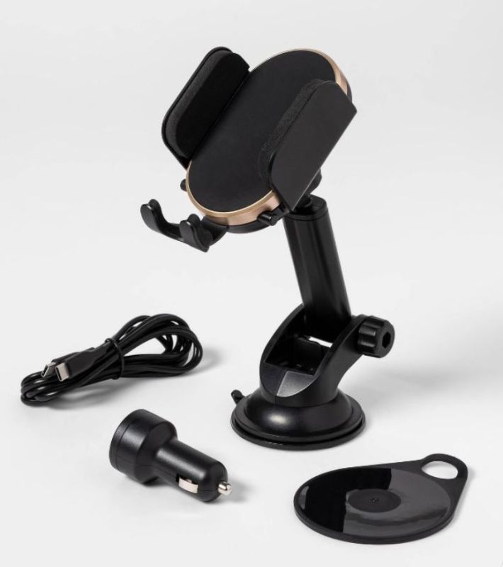 Photo 1 of heyday™ Dash/Window Car Mount with 10W Qi Charging - Black/Gold

