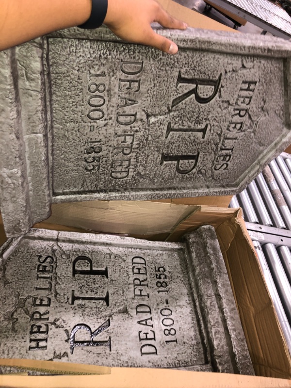 Photo 2 of 24" grave & bones tombstone -2 pack 