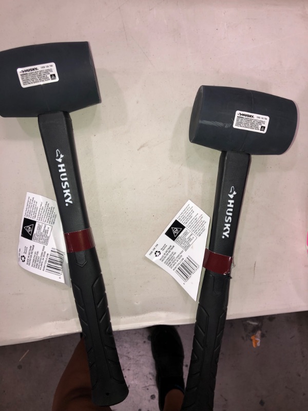 Photo 2 of 16 oz. Black Rubber Mallet Fiberglass Handle-2 pack 
