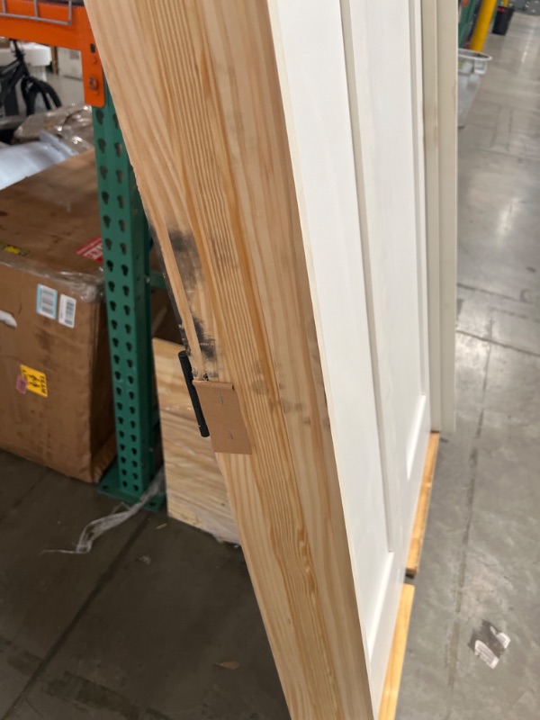 Photo 3 of 48 in. x 80 in. 1-Panel Primed White Shaker Solid Core Wood Double Prehung Interior Door 