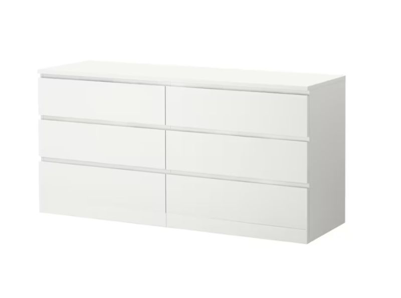 Photo 1 of ***INCOMPLETE PARTS ONLY*** MALM
6-drawer dresser, white, 63x30 3/4 "