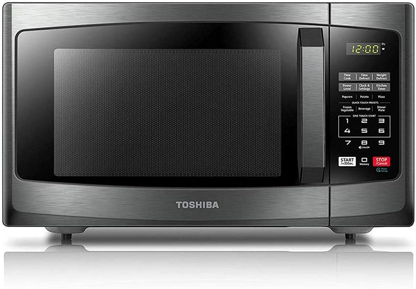 Photo 1 of Toshiba EM925A5A-BS Microwave Oven with Sound On/Off ECO Mode and LED Lighting, 0.9 Cu Ft/900W, Black Stainless Steel
