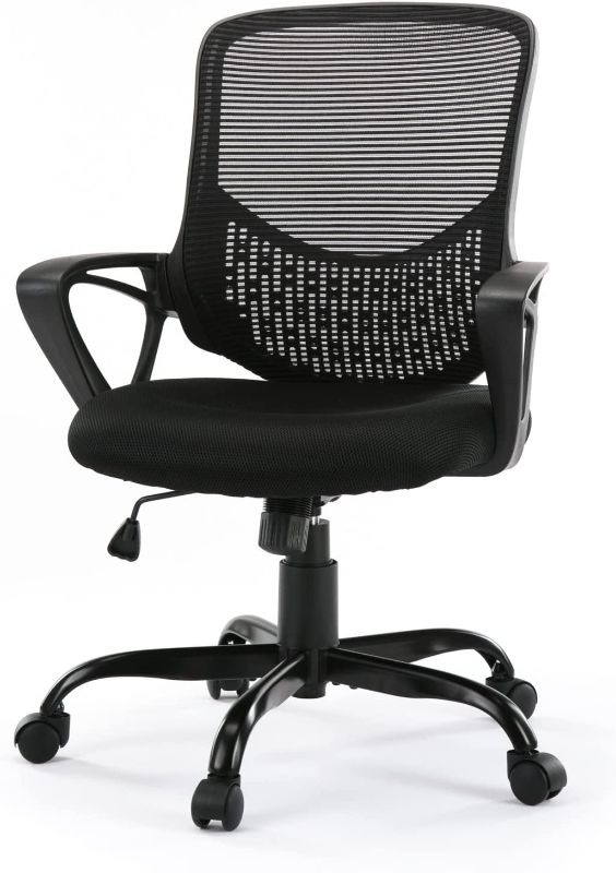 Photo 1 of Office Chair Mesh Mid-Back Height Adjustable Swivel Chair Ergonomic Computer Desk Chair with Armrest for Home