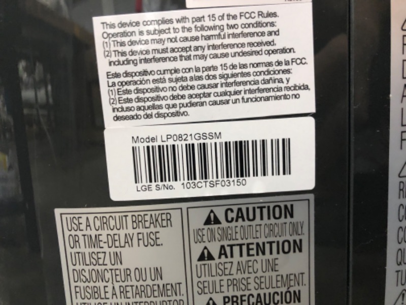 Photo 2 of (CRACKED WHEEL BASE) LG LP0821GSSM 18" Smart Portable Air Conditioner with 8000 BTU Cooling Capacity, ThinQ Technology, Remote Control and 2 Fan Speeds in Gray
