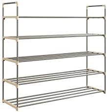 Photo 1 of (PARTS ONLY; NOT FUNCTIONAL; MISSING SHELF CONNECTORS) Shoe Rack with 5 Shelves-Five Tiers for 30 Pairs