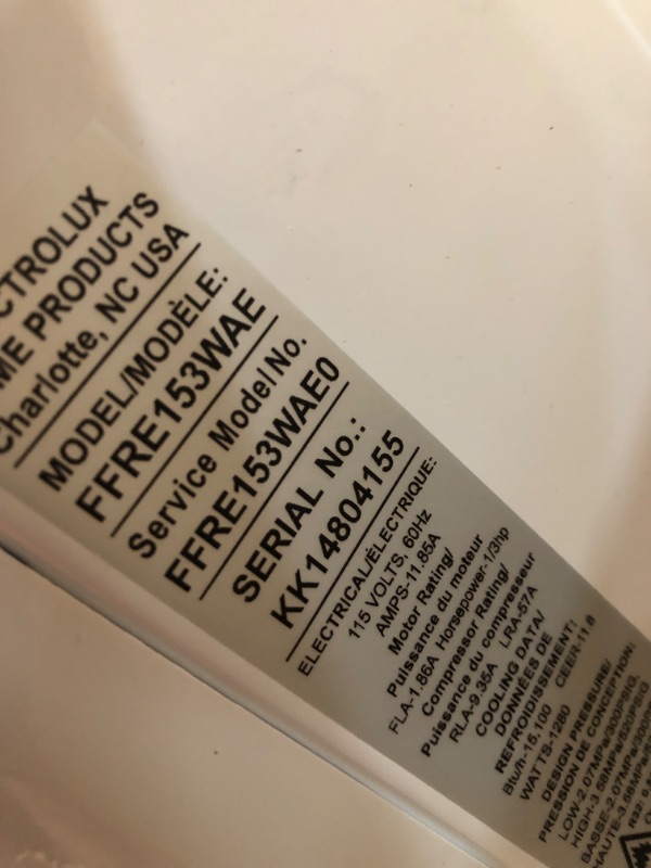 Photo 6 of (BROKEN-OFF PLUG PRONG; NON-FUNCTIONAL COOLING) Frigidaire 15,000 BTU 115-Volt Window Air Conditioner with Slide-Out Chassis, Energy Star, FFRE153WAE