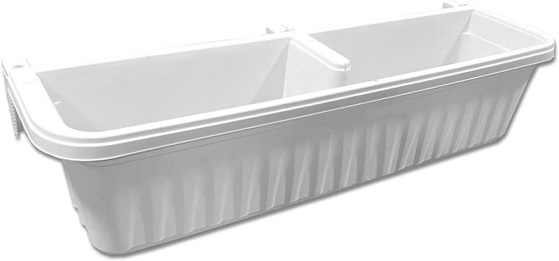 Photo 1 of 32" Adjustable Railing Planter, White
