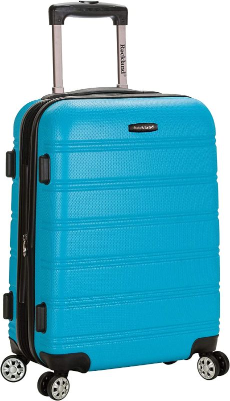 Photo 1 of ***SLIGHTLY DENTED*** 
Rockland Melbourne Hardside Expandable Spinner Wheel Luggage, Turquoise, Carry-On 20-Inch
