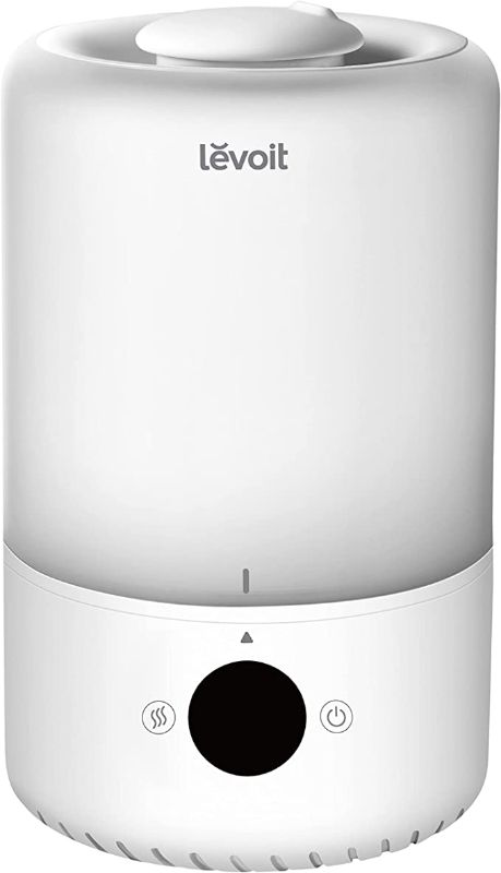 Photo 1 of ***DOES NOT FUNCTION***
LEVOIT Ultrasonic Cool Mist Humidifiers, Adjustable 360° Rotation Nozzle, Auto Safety Shut Off, Lasts Up to 25 Hours, Filter Free, Optional LED Display Light, Ideal for Bedroom, 3L, White
